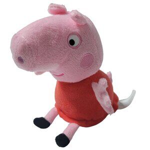 Nickelodeon Jr Peppa Pig 7 inch Pink Red Dress Plush Stuffed Animal Toy Hasbro